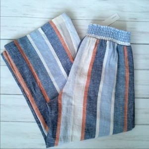 anthropologie Drew Linen Crop Pants